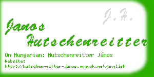 janos hutschenreitter business card