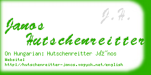 janos hutschenreitter business card